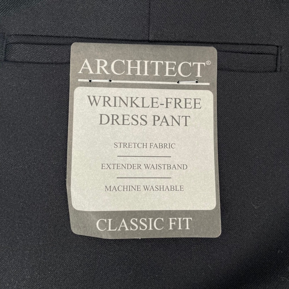 ARCHITECT Men 38x30 Black Classic Fit Wrinkle Free Dress Pants‎ Stretch Extender - Picture 7 of 10